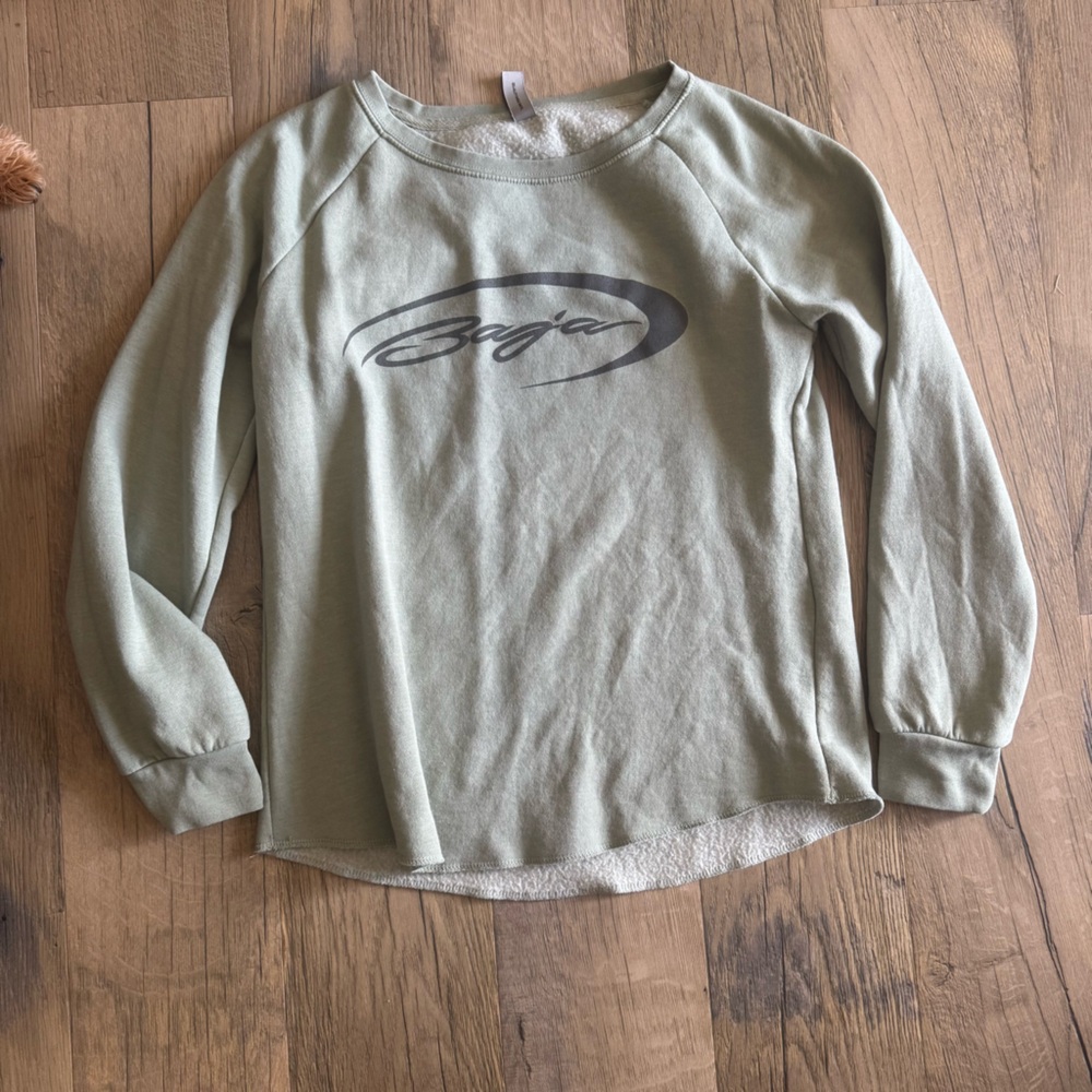 Green Long Sleeve Shirt with Baja Boat